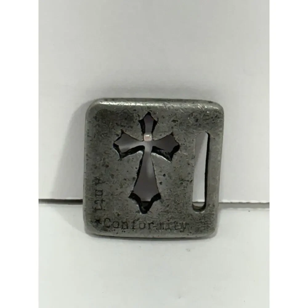 Ant Conformity‎ Cut Out Cross Belt Buckle? Pewter? Pendant See Details
